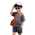 thumbnail image 6 of Gubotare Girls Outfit Sets Toddler Baby Girl Summer Clothes Ribbed Knitted Short Sleeve T-Shirt Tops Ruffle Shorts Set 2Pcs Bow Outfit 6T 7T (Dark Gray,6-7 Years), 6 of 6