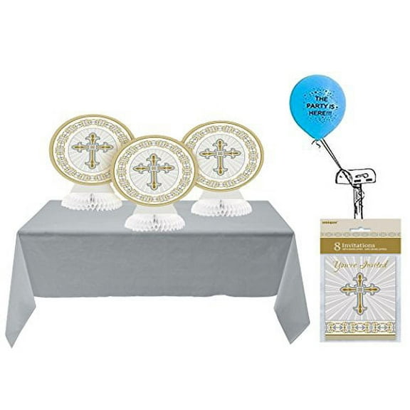 Gold Radiant Cross Communion/Baptism 16 Guest Party Pack