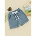 thumbnail image 5 of FEORJGP Toddler Baby Boys Girls Shorts 0-3Y Infant Elastic Waist Drawstring Shorts Solid Rolled Hem Bottoms with Pockets Summer Clothes, 5 of 9