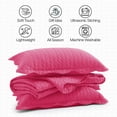 thumbnail image 4 of Ameha Pack of 2 Leaf Embossed Reversible 2 Quilt Set with 4 Pillow Shams Ultra Soft Microfiber Bedding Set California king Pink, 4 of 7