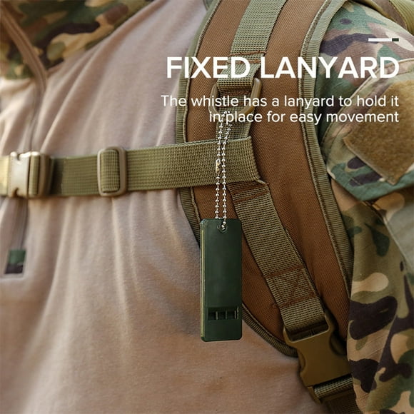 Sifflet de Sauvetage Extérieur à Trois Fréquences pour Usage Extérieur avec Design Pliable en Alliage d'Aluminium pour Randonnée et Situations d'Urgence
