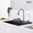 thumbnail image 3 of COZY Kitchen Sink Whale Digital Waterfall Sink, Flying rain Waterfall Kitchen Sink with Pull Down Sprayhead Faucet and Pressurized Cup Washer, 33"×22″ Stainless Steel Single Bowl Sink, SS-BL10-332212, 3 of 21