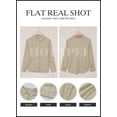 thumbnail image 4 of HOTAPEI Button Down Shirts for Women Casual Long Sleeve Shirt Linen Tops V Neck Blouses, 4 of 5