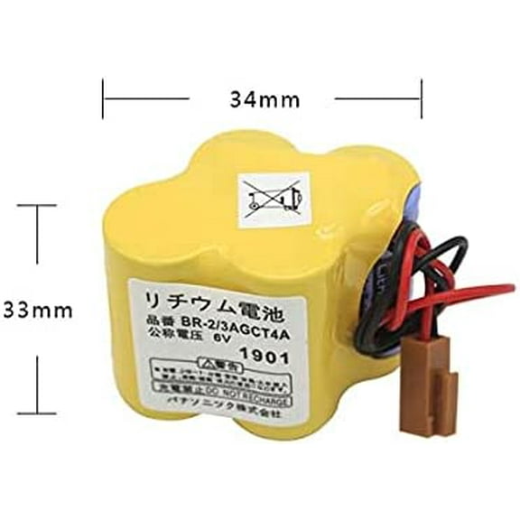 1-Pack BR-2/3AGCT4A 6V 4400mAh Replacement Battery for FANUC Controls A98L-0031-0025 CNC System