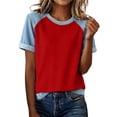thumbnail image 2 of YVNAURA Womens Summer Tops Casual Vacation Outfits Short Sleeve Crewneck T Shirts Loose Fit Breathable Lightweight Soft Everyday Basic Summer Tees for Women 2026 Trendy, Red,XL, 2 of 6