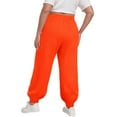 thumbnail image 5 of HLKJKLS Sweatpants Women Plus Size Elastic Waist Pockets Sport Casual Loose Long Sweatpants Polyester Trousers Orange M-5Xl, 5 of 6