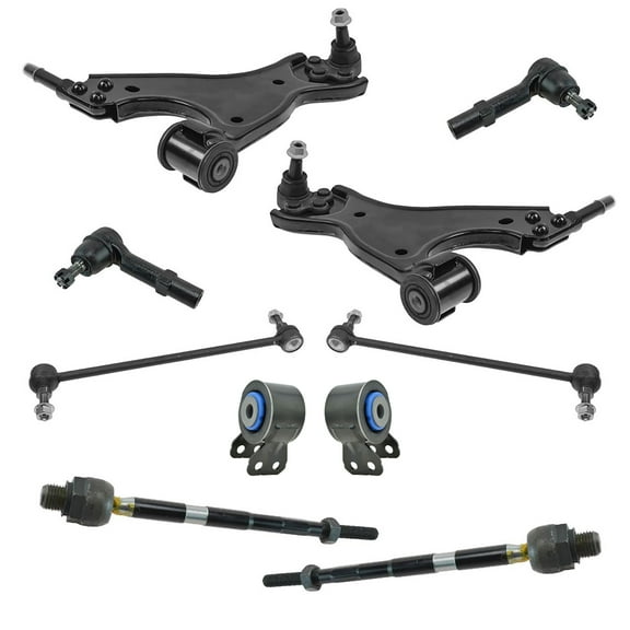 TRQ 10pc Steering Suspension Kit Control Arms w/ Bushings Tie Rods End Links PSA64839 Fits select: 2009-2017 CHEVROLET TRAVERSE, 2007-2016 GMC ACADIA