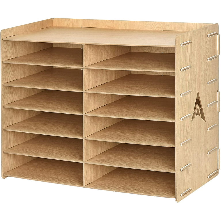 AdirOffice AdirOffice White Wood 16 Extra-Wide Shelves Construction Paper  Organizer at