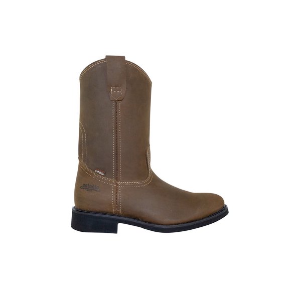 Bota De Trabajo Establo 512 De Piel Con Tacón Caballero Color Tan Crazy