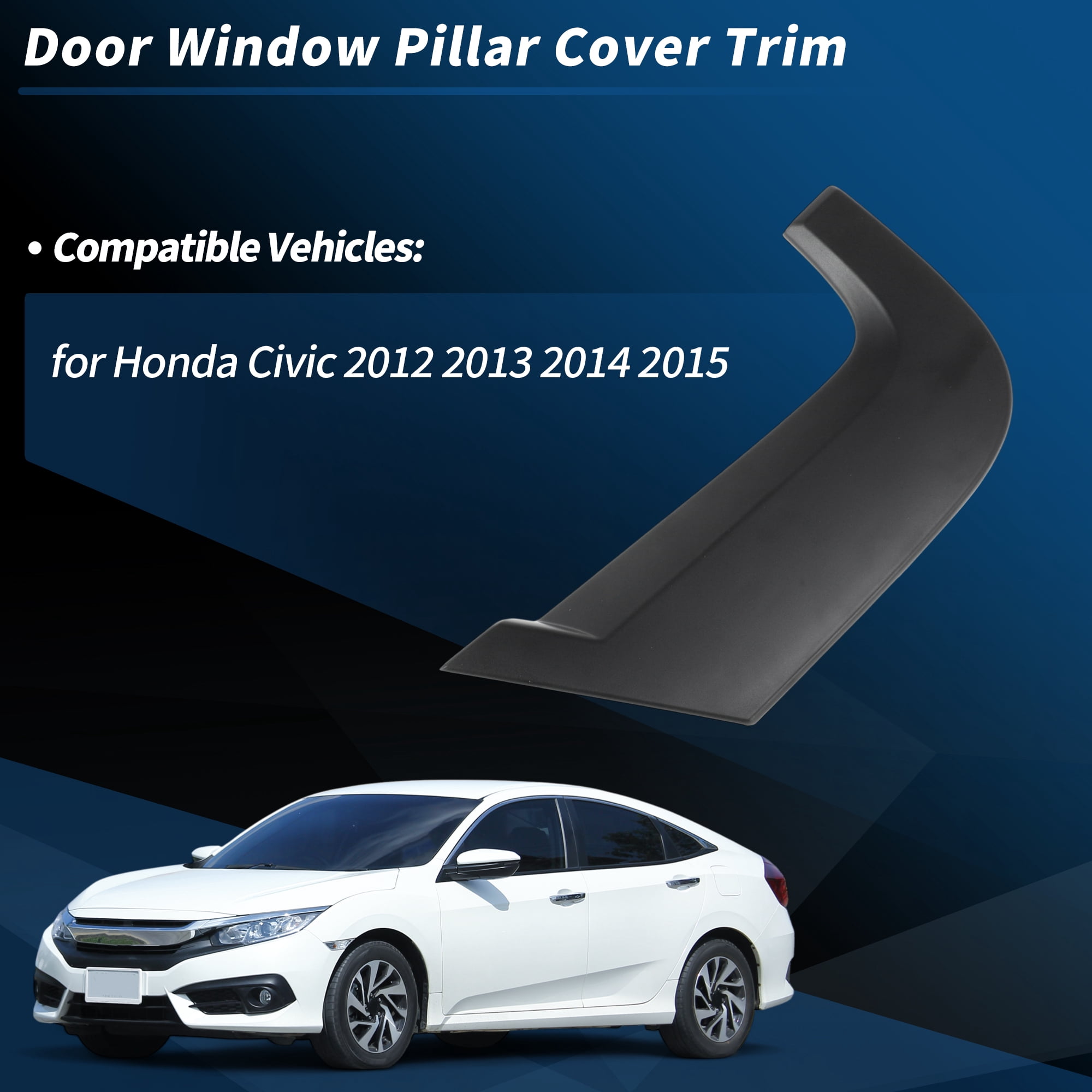 Unique Bargains Rear Left Right C Pillar Mould Trim for Honda Civic 2012-2015 Black