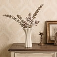 thumbnail image 5 of Striped Plastic Vase Decorative Ornament, Modern Container for Dry Flowers, Pampas Grass and Artificial Bonsais, for Coffee Tables, Dining Tables, Office Desks and Home Shelf Styling, 9*4in, Beige, 5 of 6