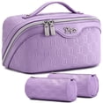 thumbnail image 1 of Set de 3 bolsas organizadoras de viaje y cosméticos BOYATU, color morado, 1 of 8