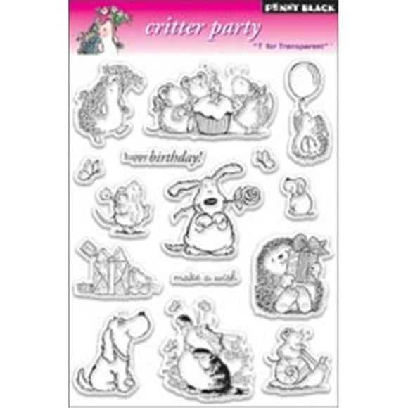 Penny Black 460062 Penny Black Clear Stamps 5 in. x 7.5 in. Sheet-Critter Party