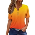 thumbnail image 2 of Neewe Womens Summer Tops Casual Short Sleeve V Neck Shirts Vacation Gradient Blouses, 2 of 5