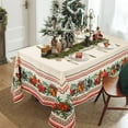 thumbnail image 6 of Christmas Tablecloth Red Rectangle Tablecloth, 60 x 84 inch, New Year''s Eve Tree Snowflake Floral Decoration Table Cover Waterproof and Oil Proof Table Cloth for Party Kitchen Dinner, 6 of 6