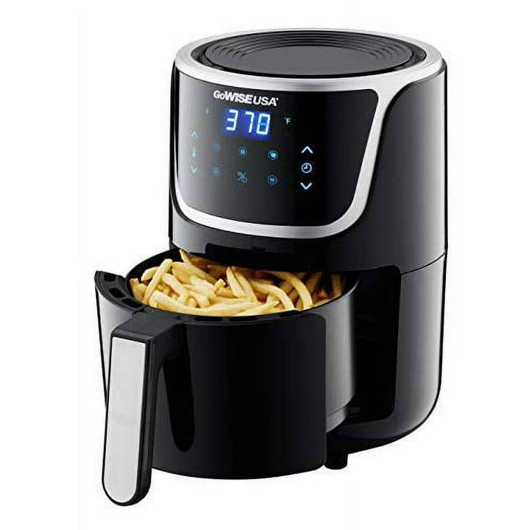 1.7- Quart Mini Air Fryer with Digital Touchscreen, Black/Silver