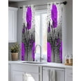 thumbnail image 5 of Purple Rose Sheer Curtains 39 Inch Length 2 Panels Set for Living Room/Bedroom, Raindrops Floral Butterfly Abstract Grey Art Kitchen Curtains Grommet Semi-Sheer Curtains Window Treatments 27.5"x39"x2, 5 of 7