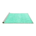 thumbnail image 2 of Ahgly Company Machine Washable Indoor Square Solid Turquoise Blue Modern Area Rugs, 6' Square, 2 of 4