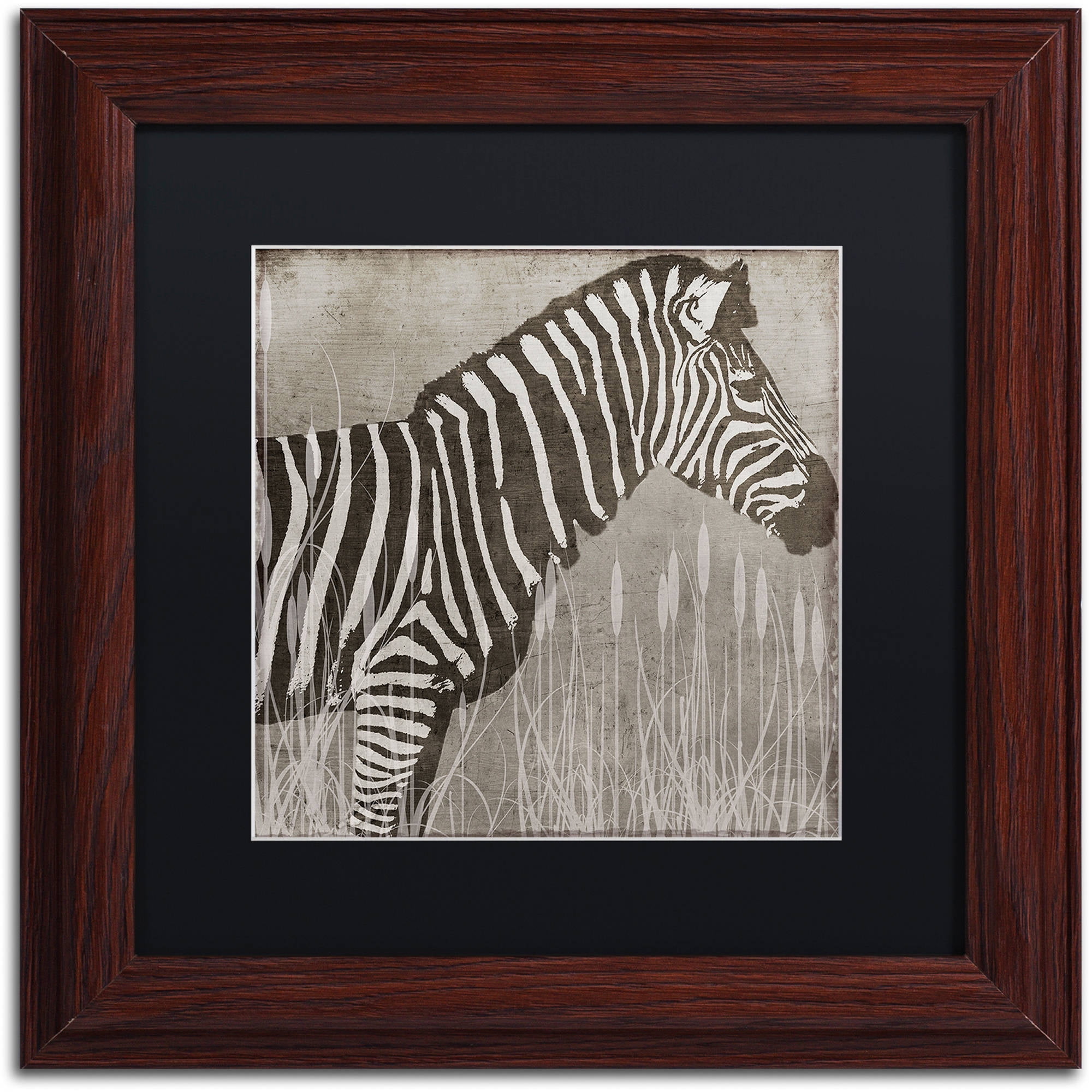 Trademark Fine Art "Zebra" Canvas Art by Color Bakery Black Matte, Wood