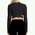 thumbnail image 5 of OSOLU Solid Color Women Crop Tops Tummy Long Sleeve Yoga Running Shirts Gym Workout Tank Tops Fashionable Dailywear, 5 of 6