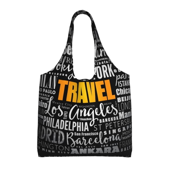 Vsdgher Travel Print canvas Tote Bag, Lightweight Cloth Bags, Suitable for shopping, groceries, travel