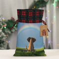 thumbnail image 5 of Rocae Elephant Dog Print Christmas Drawstring Linen Gift Bag with Drawstrings Treat Bag Goody Present Bags for Christmas Party Favor, 5 of 8
