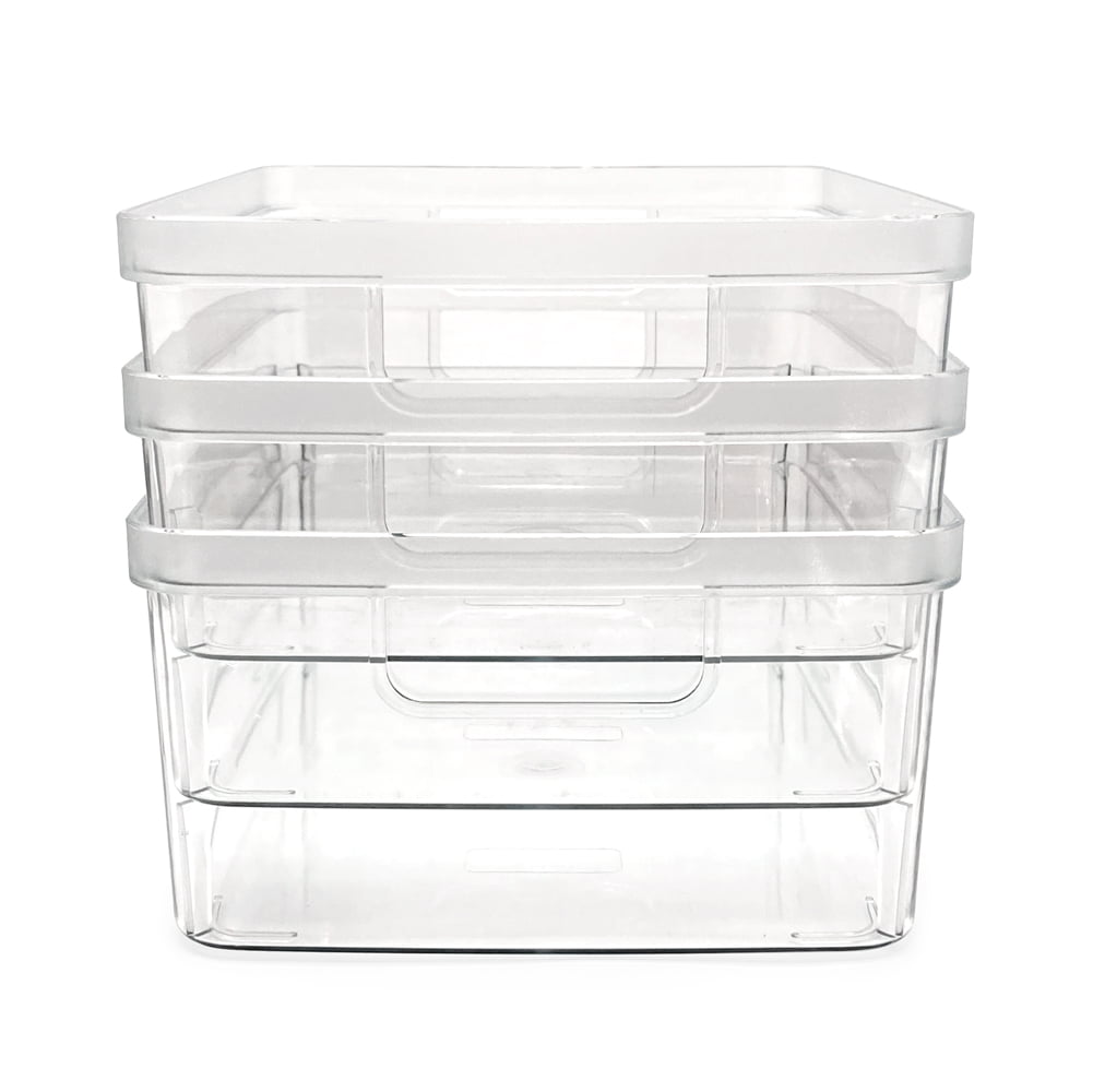 Isaac Jacobs Clear Storage Bins w/Cutout Handles, Plastic Organizer fo –  Isaac Jacobs International