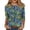 Green, variant on 2024 Hawaiian Women's 3/4 Sleeve Round Neck Tropical Floral Print Beach T-Shirt Slim Tops Casual Hawaiian Floral Tropical Graphic Shirts