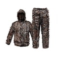 thumbnail image 3 of Men 2 Piece Outfits Sweatsuits Leaf Cape 3D Hoodie Zip Up Jacket And Pants Combat Military Outdoor Adventure Camo Suit Sets, 3 of 3