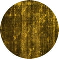 thumbnail image 1 of Ahgly Company Machine Washable Indoor Round Abstract Yellow Modern Area Rugs, 4' Round, 1 of 4