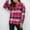 Hot Pink, variant on Otvok Womens Coat Plus Size Plaid Lapel Cardigan Long Sleeve Hoodless Jacket