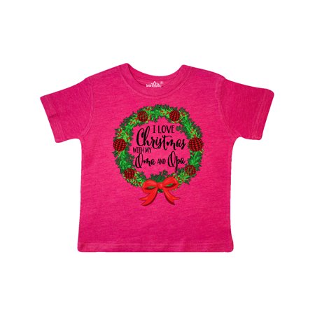 

Inktastic I Love Christmas with My Oma and Opa Wreath Gift Toddler Boy or Toddler Girl T-Shirt