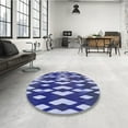 thumbnail image 4 of Ahgly Company Machine Washable Indoor Square Transitional Denim Dark Blue Area Rugs, 3' Square, 4 of 7