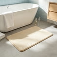 thumbnail image 5 of Bath Mat Bathroom Rug, Absorbent Fleece Floor Mat Non Slip Shower Toilet Room Rug for Sink Area Bathroom Decor, 23.62 x 15.75 in, Khaki, 5 of 6