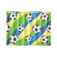 thumbnail image 3 of MKHERT Colorful Football And Flag Window Curtains Kitchen Curtain Room Bedroom Drapes Curtains 26x39 inch, 2 Piece, 3 of 3