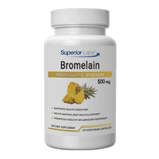 Superior Labs Bromelain - Non Synthetic! - 2,400gdu/gram, Vegetable Caps, 500mg, Gluten-Free, 120  Count