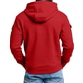 thumbnail image 6 of Mens Hoodies Zip Up Cargo Tactical Big And Tall Hoodies Zipper Pockets Fleece Vintage Athletic Hoodie Jacket Red L, 6 of 6