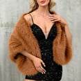 thumbnail image 4 of gbyLJF Women's Faux Fur Shawl Winter Faux Fur Collar Fur Wraps Scarf Wedding Party Evening Cape for Winter Coat, 4 of 7