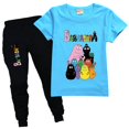 thumbnail image 1 of Traje de verano de algodón para niños y niñas, camiseta de manga corta + pantalón, conjunto de top y pantalones zhangmenya LED, 1 of 2