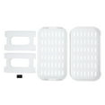 thumbnail image 1 of Double Layer Desktop Storage Rack Large Capacity Fence Design White Cosmetics Desktop Plastic Storage Rack for Home Office, 1 of 14