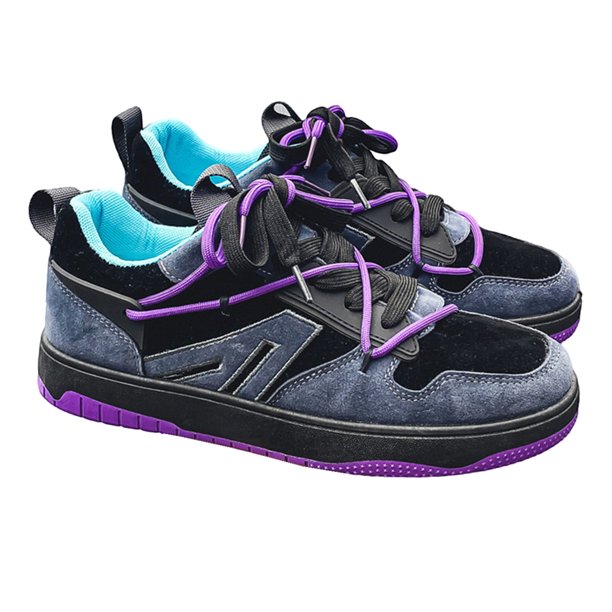 Zapatillas de deporte para hombre con cordones de cuero PU resistente al desgaste para primavera otoño (41) Púrpura Ndcxsfigh Tenis De Mujer Tenis De Hombre