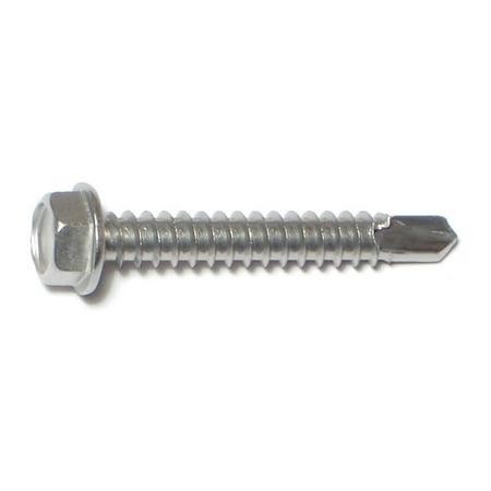 

#12-14 x 1-1/2 410 Stainless Steel Hex Washer Head Self-Drilling Screws
