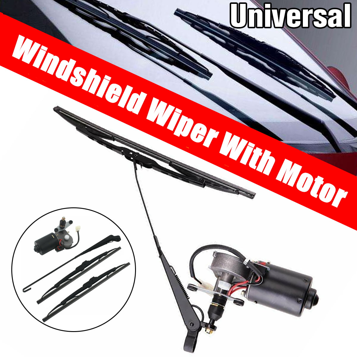 UTV 12V Electric Windshield Wiper Motor Kit for Polaris RZR fit for Kawasaki US 