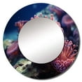 thumbnail image 2 of Designart "Vibrant Anemone Reef" Coastal Coral Under Water Rund Mirror For Wall Decor - Large Pink Round Print Mirror - Round Coastal Mirror - Wall Mounted Round Large Mirror - 23" x 23", 2 of 6