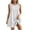 White, variant on Dvprdro Womens Casual Summer Mini Dress Crewneck Sleeveless Ruffle Detail Side Pockets Shift A Line Dress Solid