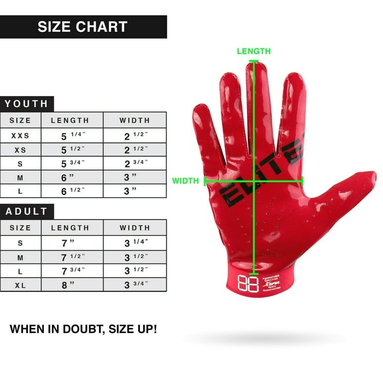 EliteTek RG 14 Football Gloves Red Youth XXS