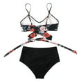 thumbnail image 4 of Femmes Croisent la Taille Haute Chaîne Floral Imprimé 2 Pièce Maillot de Bain, 4 of 6