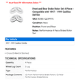 thumbnail image 2 of Front and Rear Brake Rotor Set 4 Piece - Compatible with 1997 - 1999 Cadillac DeVille 1998, 2 of 2