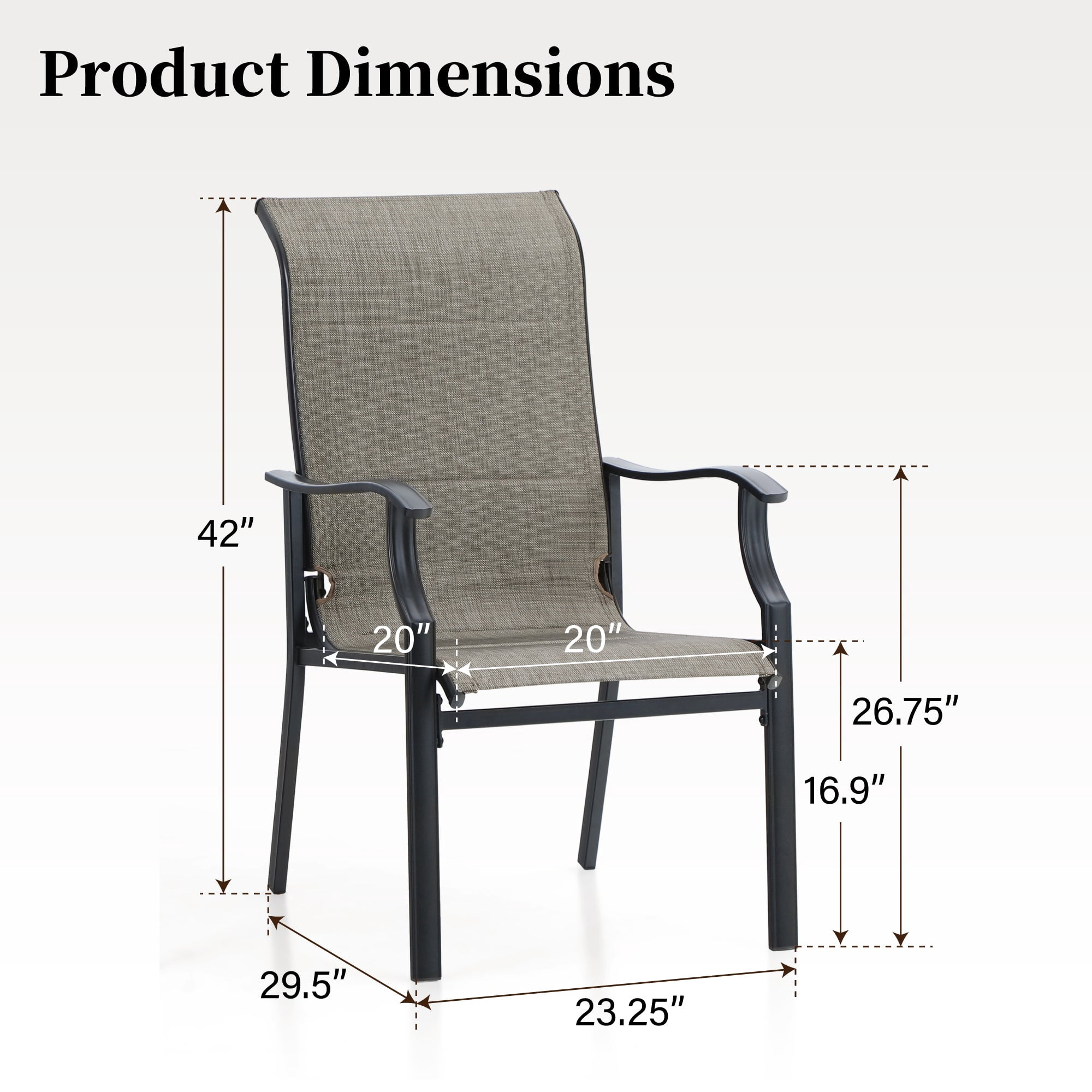 Sophia & William 5 Pieces Metal Patio Dining Set for 4 Outdoor Textilene Chairs & 42" Round Table Furniture Set