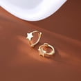 thumbnail image 4 of Solid 925 Sterling Silver Star Hoop Earrings for Women Teens Star Huggie Earrings Cartilage Hoops, 4 of 14